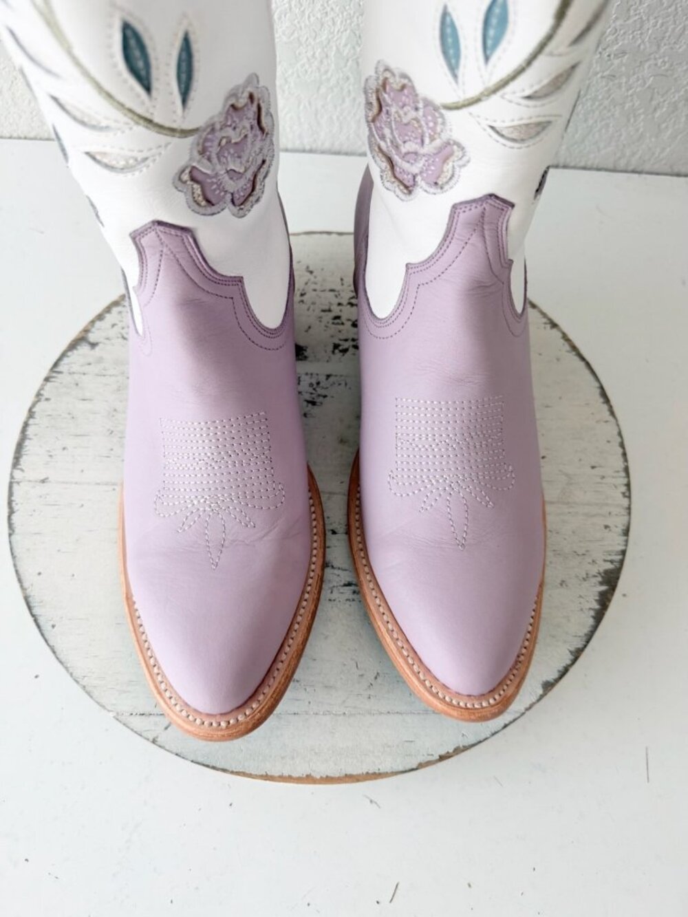 Lane KENZIE Knee High Womens Cowboy Boots Purple White Western Cowgirl Tall 8.5 - Picture 7 of 13